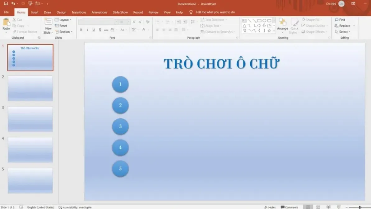 Cách làm trò chơi ô chữ trên Powerpoint chi tiết từng bước, đơn giản và dễ thực hiện