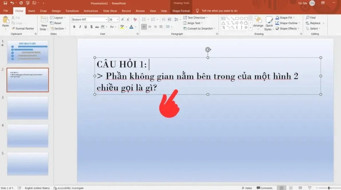 Cách làm trò chơi ô chữ trên Powerpoint chi tiết từng bước, đơn giản và dễ thực hiện