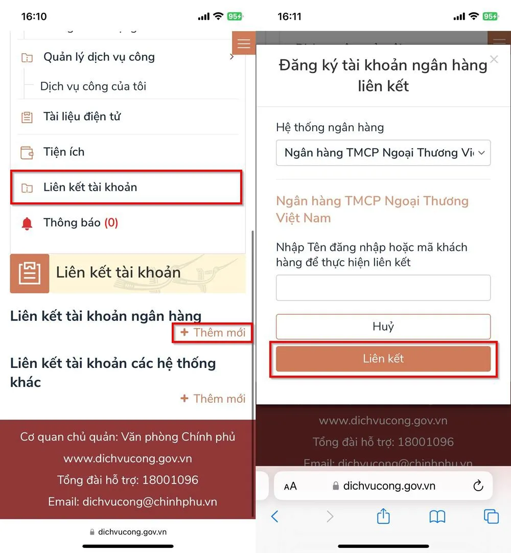 Cách liên kết tài khoản ngân hàng với Cổng Dịch vụ công Quốc gia giúp bạn thuận tiện thanh toán hơn