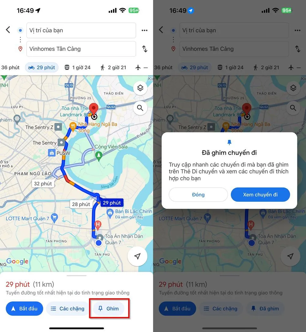 Cách lưu tuyến đường trên Google Maps cực dễ dàng và tiện lợi để tiện xem lại khi cần di chuyển