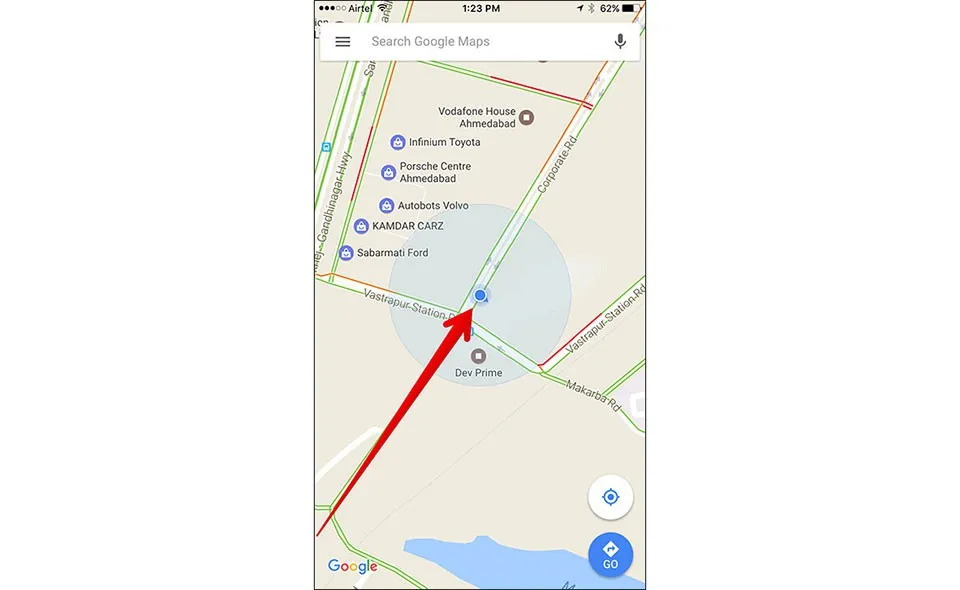 Cách lưu vị trí đỗ xe trong Google Map trên iPhone, iPad