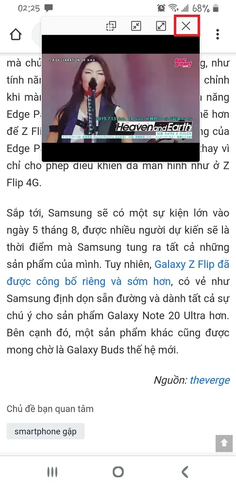 Cách mở chế độ pop-up trên điện thoại Samsung