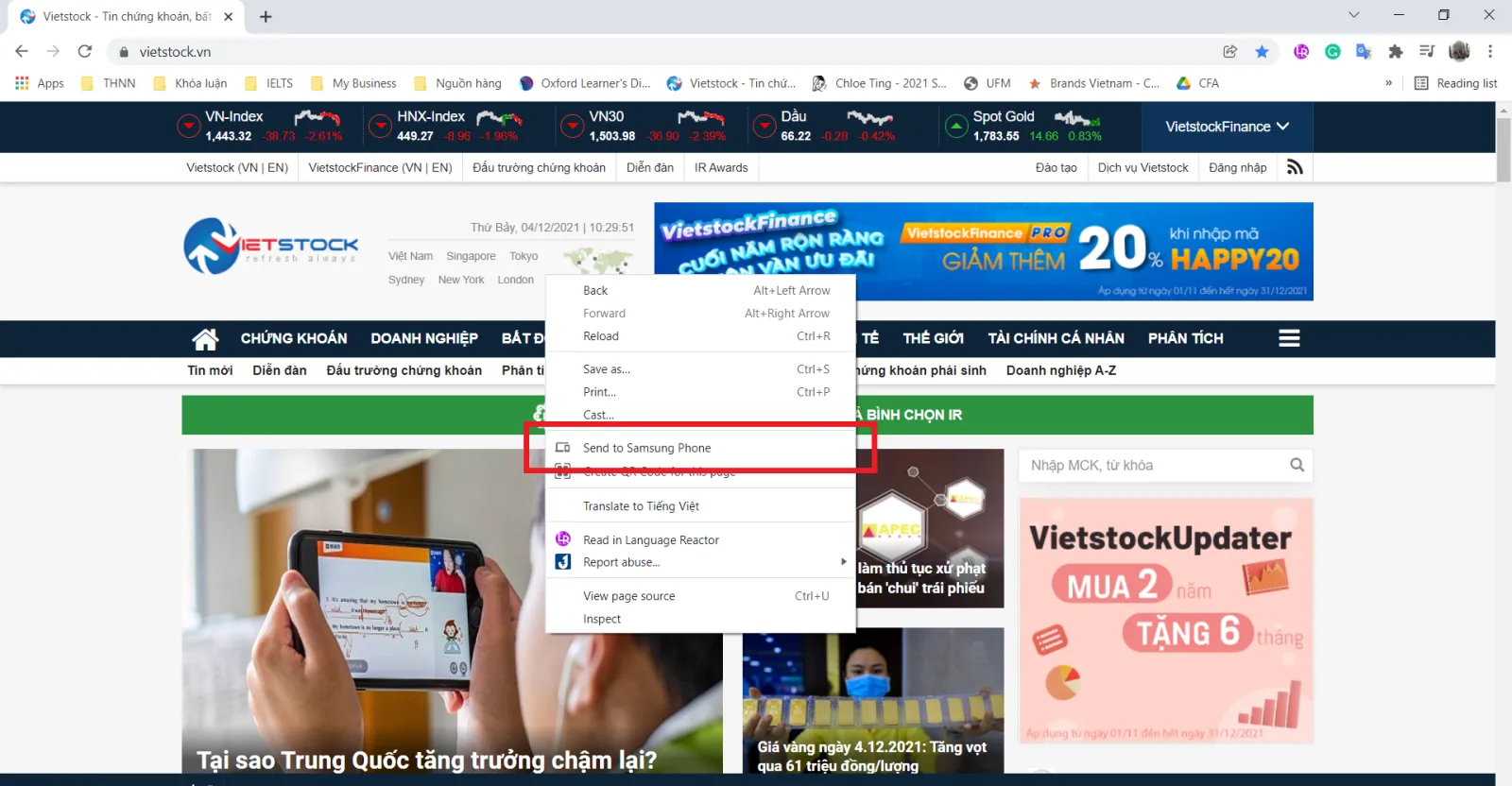 Cách mở tab đang xem từ Chrome trên máy tính qua điện thoại mà không cần tìm lại lịch sử web