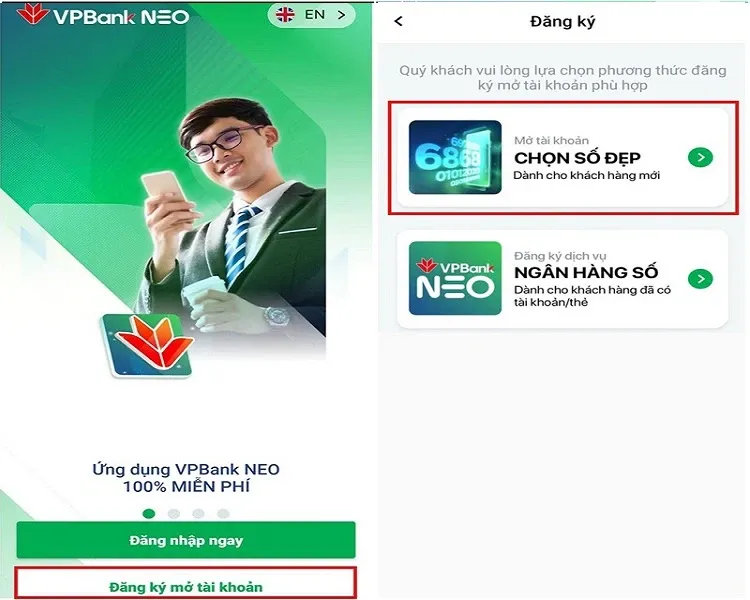 Cách mở tài khoản VPBank số đẹp miễn phí, không cần ra ngân hàng