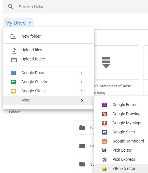 Cách mở tệp nén trong Google Drive