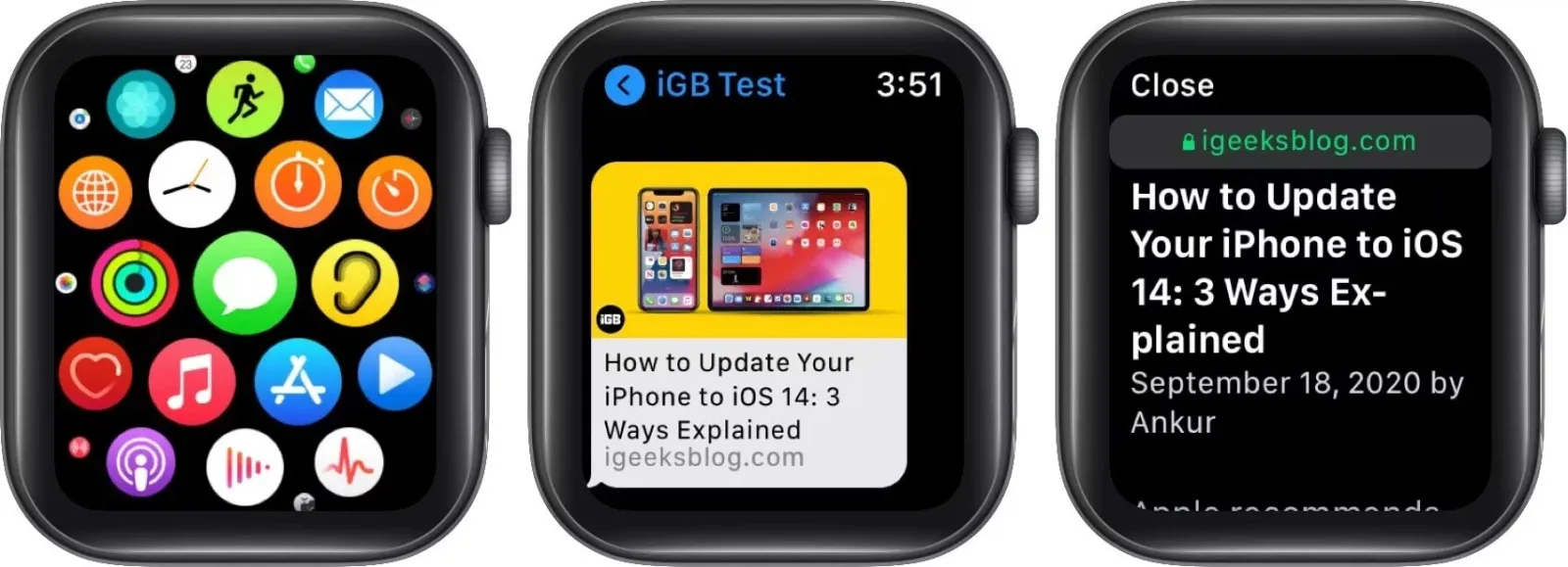 Cách mở trang web trên Apple Watch