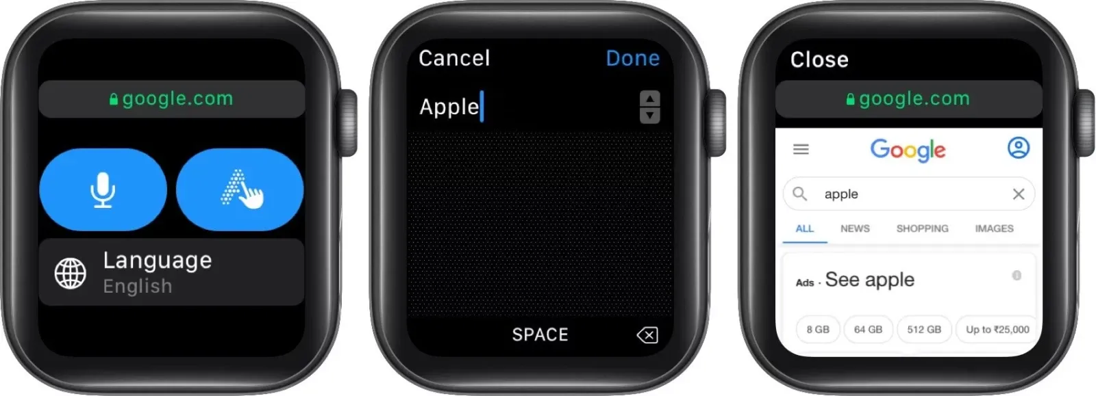 Cách mở trang web trên Apple Watch