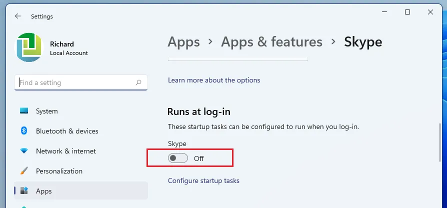 Cách ngăn Skype tự động khởi động trên Windows 11