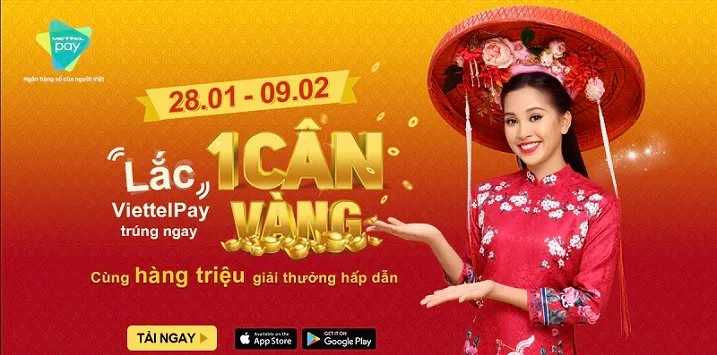 Cách nhận lì xì thẻ cào, tiền mặt và chỉ vàng tết Kỷ Hợi từ Viettel Pay