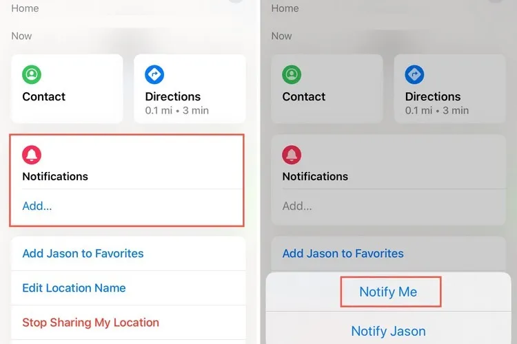 Cách nhận thông báo vị trí của một người bạn khi thay đổi trong Find My