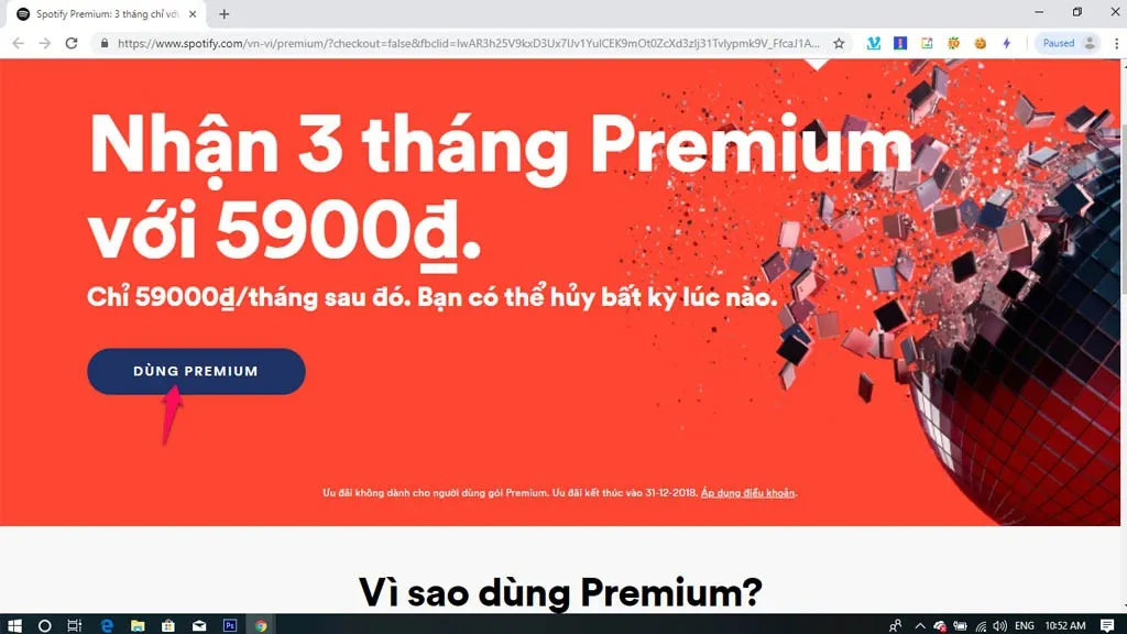 Cách nhận ưu đãi khủng từ Spotify, 3 tháng Premium chỉ với 6 ngàn đồng