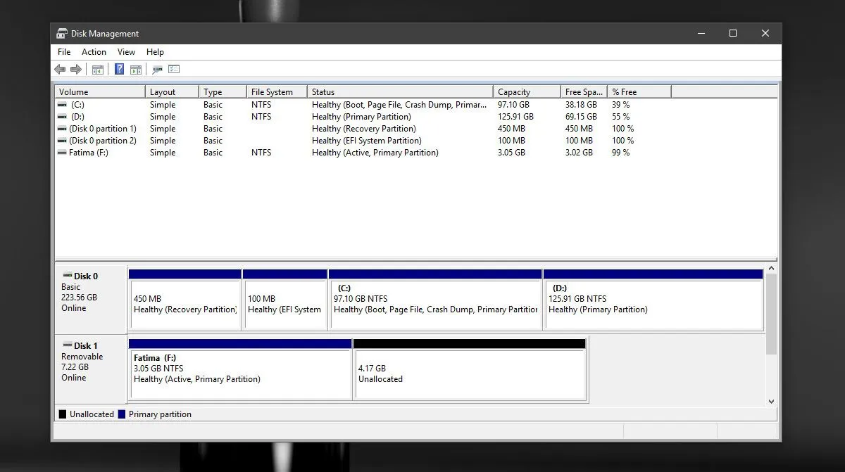 Cách phân vùng thẻ nhớ bằng Disk Management