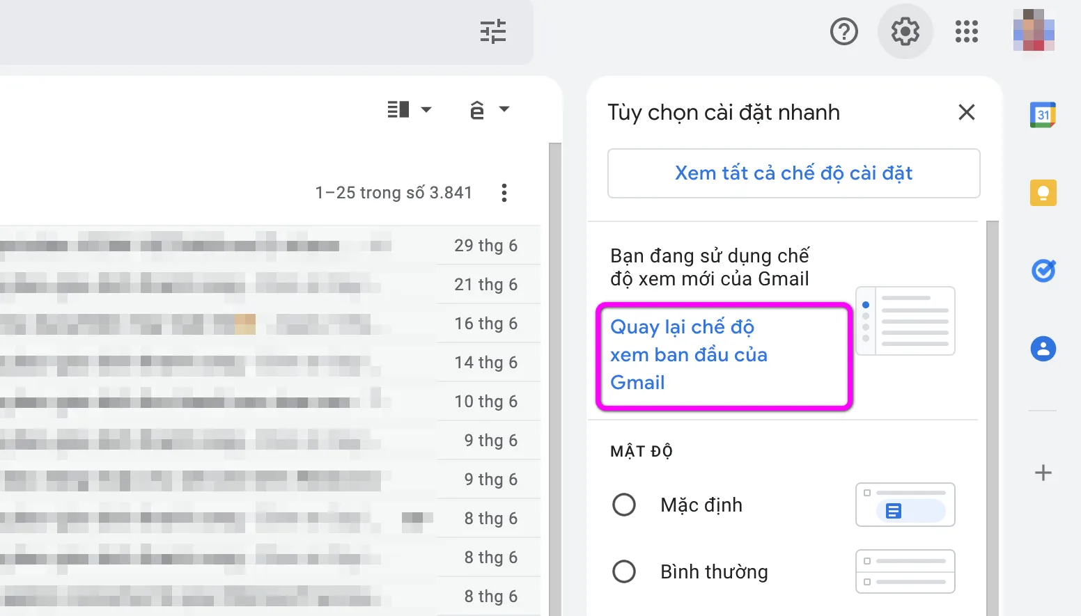 Cách quay về giao diện Gmail cũ 2022