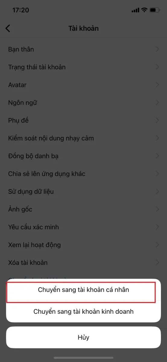 Cách quay về tài khoản cá nhân trên Instagram nhanh chóng