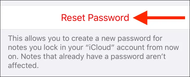 Cách reset mật khẩu Apple Notes