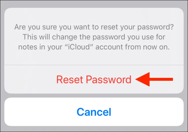 Cách reset mật khẩu Apple Notes