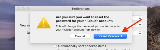 Cách reset mật khẩu Apple Notes