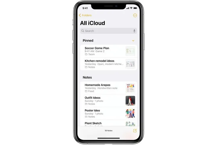 Cách sắp xếp ghi chú trong Apple Notes