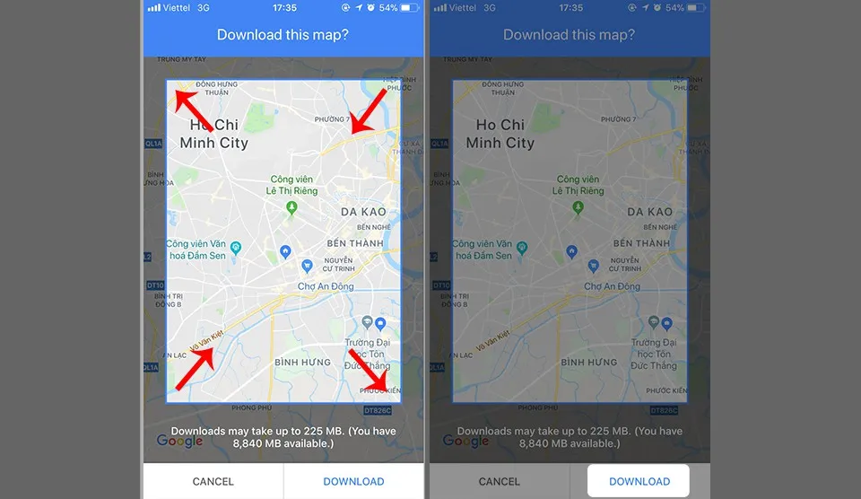 Cách sử dụng bản đồ Google Maps trong toàn thành phố mà không tốn dung lượng 3G!