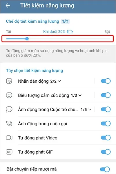 Cách sử dụng chế độ tiết kiệm năng lượng trên Telegram siêu đơn giản