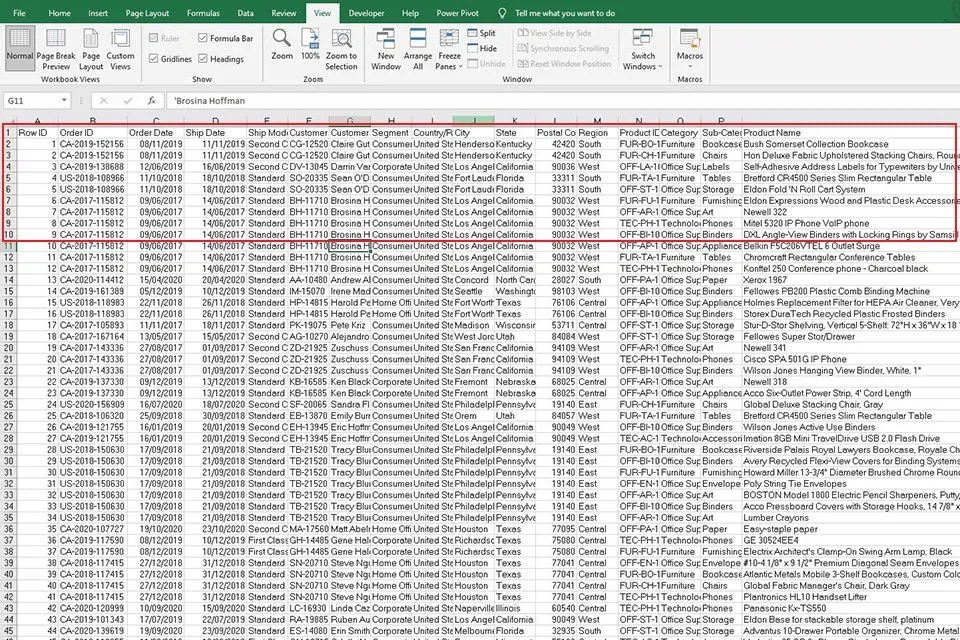 Cách sử dụng chức năng Split để chia tách trang tính trong Excel