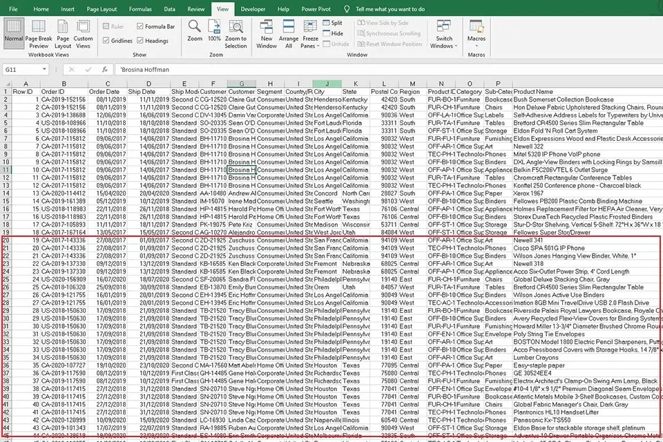 Cách sử dụng chức năng Split để chia tách trang tính trong Excel