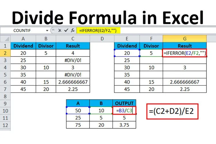 Cách sử dụng hàm chia trong Excel cực đơn giản có ví dụ dễ hiểu