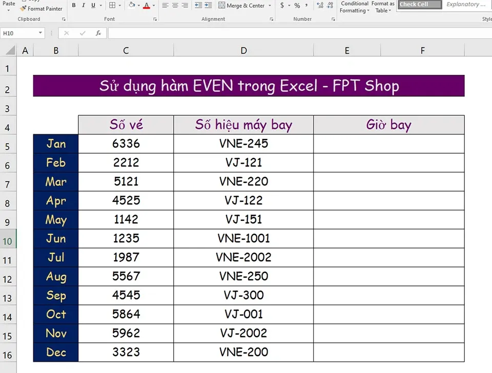 Cách sử dụng hàm EVEN trong Excel