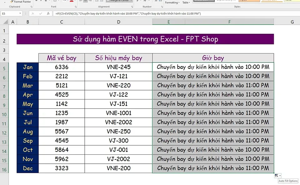 Cách sử dụng hàm EVEN trong Excel