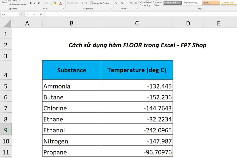 Cách sử dụng hàm FLOOR trong Excel