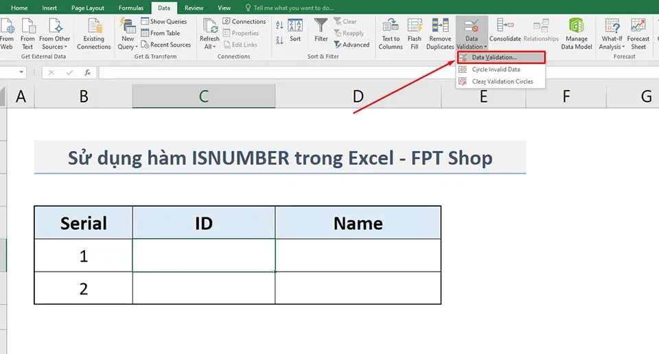 Cách sử dụng hàm ISNUMBER trong Excel