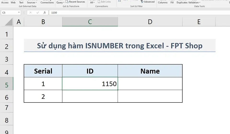 Cách sử dụng hàm ISNUMBER trong Excel