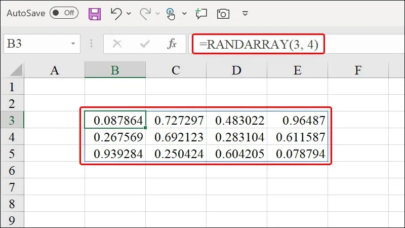 Cách sử dụng hàm RANDARRAY để sắp xếp dữ liệu ngẫu nhiên trong Excel cực hiệu quả