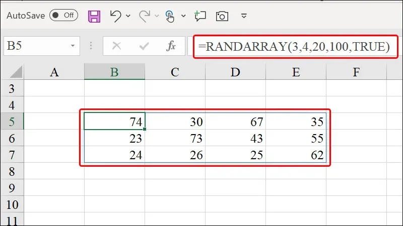 Cách sử dụng hàm RANDARRAY để sắp xếp dữ liệu ngẫu nhiên trong Excel cực hiệu quả