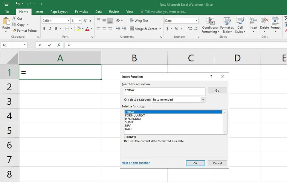 Cách sử dụng hàm TODAY trong Excel