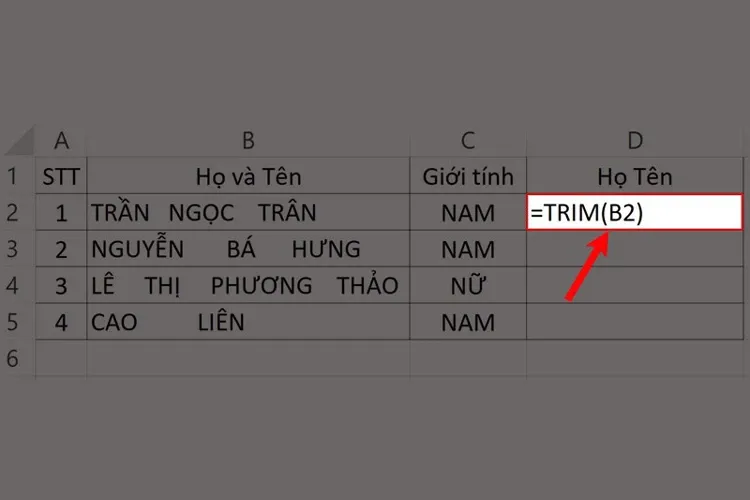 Cách sử dụng hàm TRIM trong Excel cực đơn giản có thể bạn chưa biết