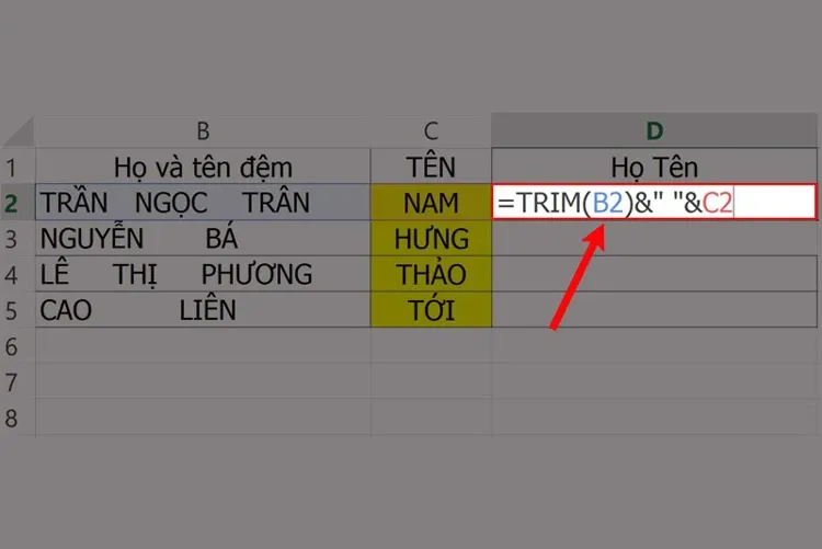 Cách sử dụng hàm TRIM trong Excel cực đơn giản có thể bạn chưa biết