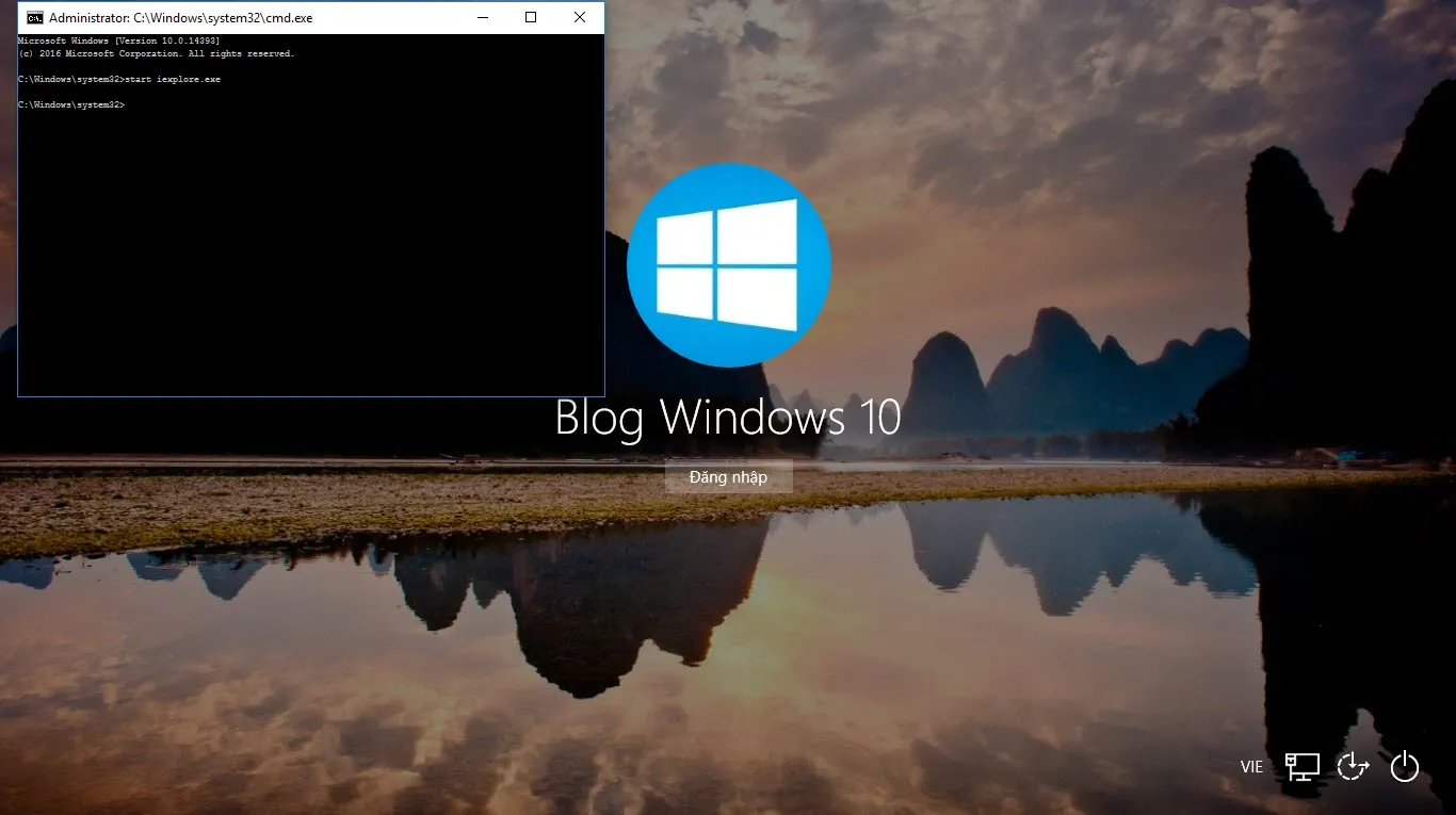 Cách sử dụng hộp thoại “Command Prompt” tại màn hình đăng nhập Windows 10