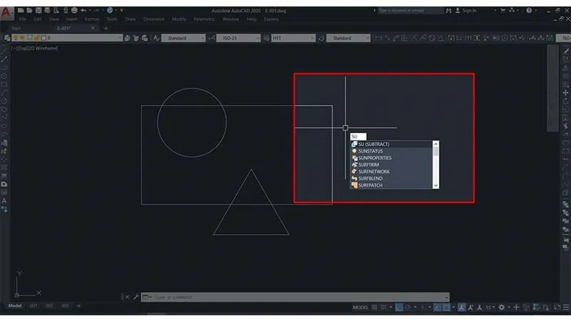 Cách sử dụng lệnh Subtract trong CAD trừ khối rắn hiệu quả