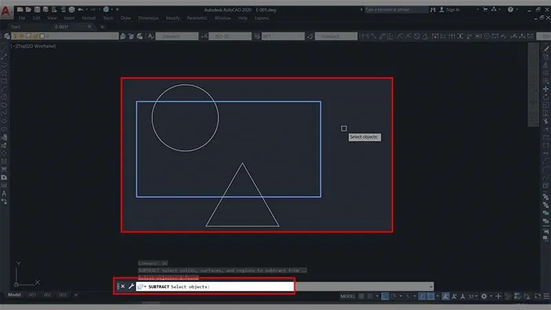 Cách sử dụng lệnh Subtract trong CAD trừ khối rắn hiệu quả