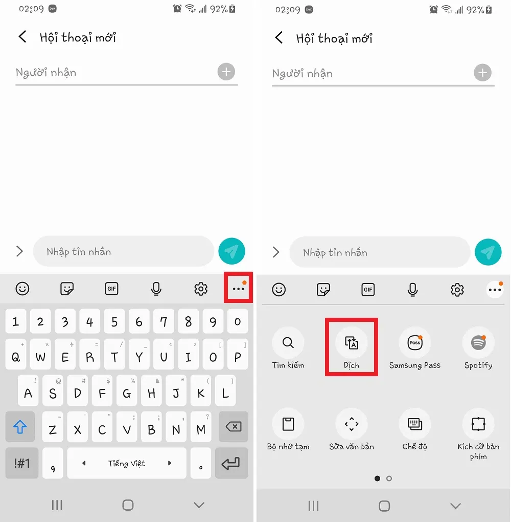 Cách sử dụng tính năng Dịch trên bàn phím Samsung