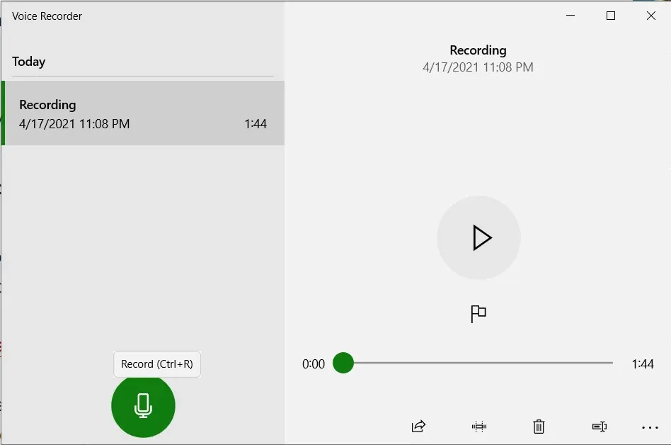 Cách sử dụng ứng dụng Voice Recorder trên Windows 10