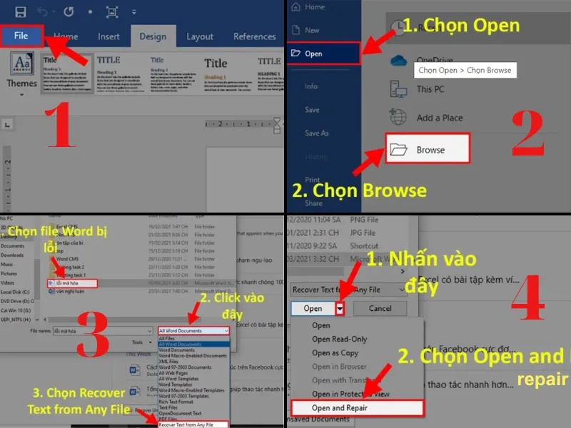 Cách sửa lỗi file Word bị lỗi mã hóa đảm bảo thành công 100%