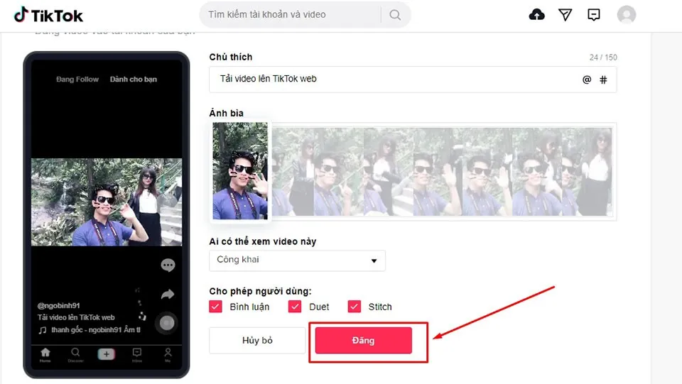 Cách tải video lên TikTok web từ máy tính nhanh chóng và đơn giản