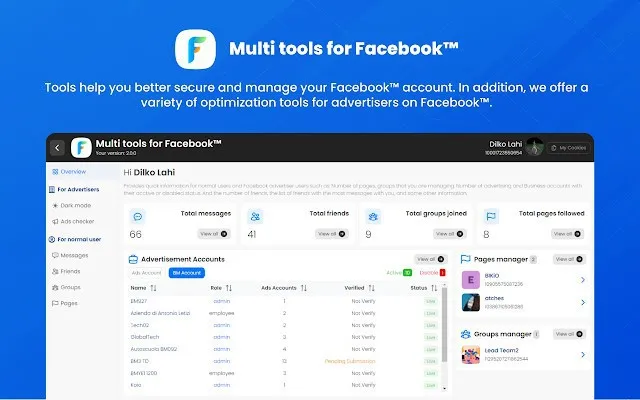 Cách tăng sự riêng tư trên Facebook của bạn nhờ Multiple tools for Facebook