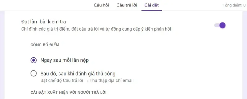 Cách tạo bài kiểm tra trên Google Form và xem kết quả phản hồi