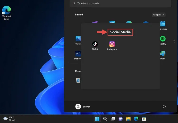 Cách tạo các thư mục có tổ chức trong menu Start của Windows 11