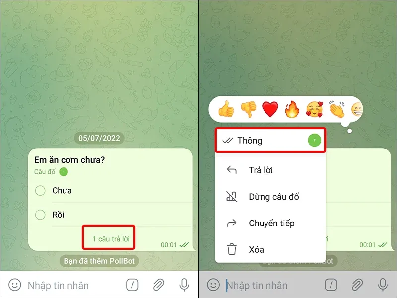 Cách tạo cuộc thăm dò ý kiến trên Telegram cực dễ