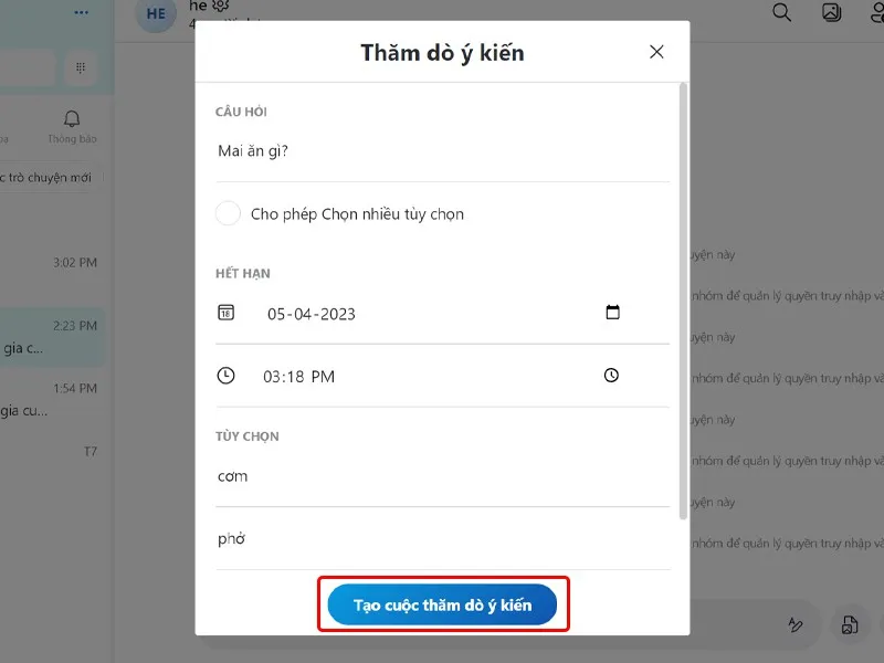 Cách tạo cuộc thăm dò ý kiến trên ứng dụng Skype vô cùng nhanh chóng