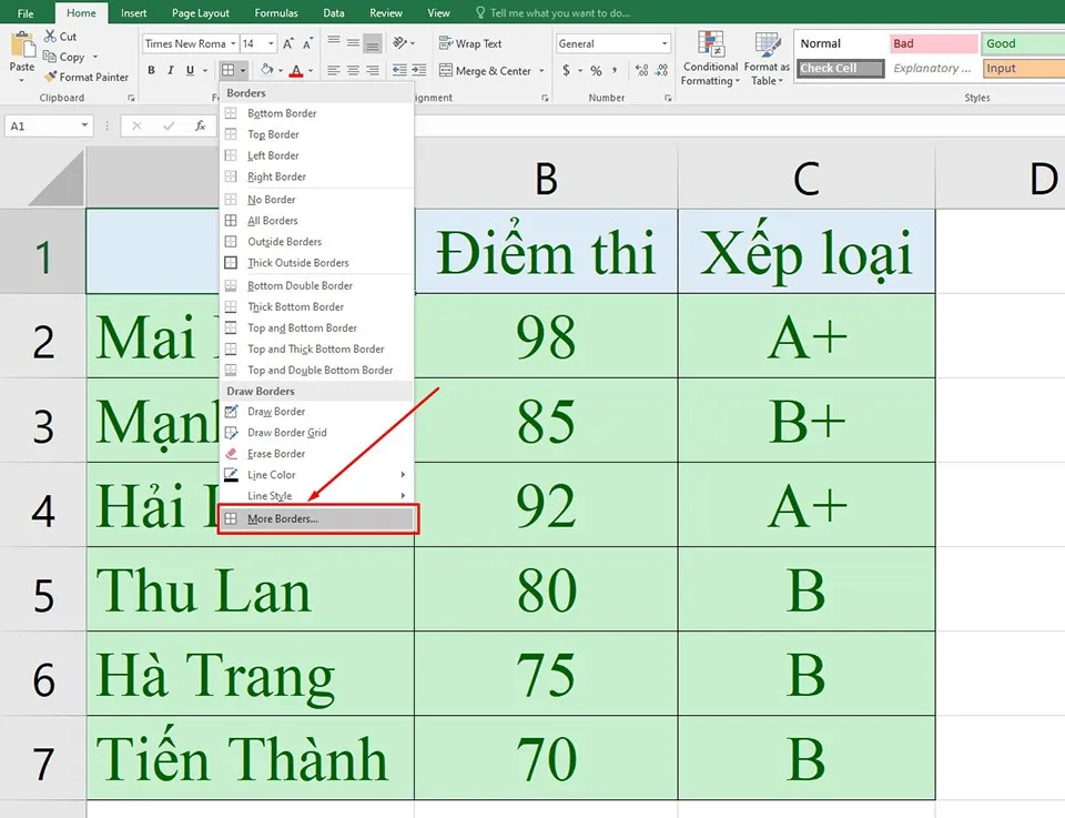 Cách tạo đường kẻ chéo trong ô Microsoft Excel